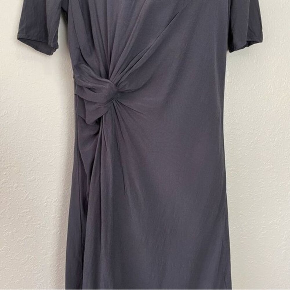 H&M dark gray short sleeve crepe dress 6 - Picture 5 of 11